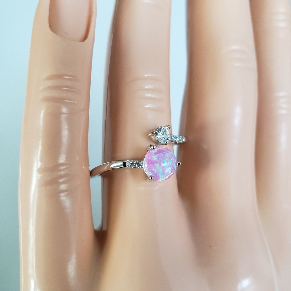 Sterling Silver Pink Opal Ring - Picture 8 of 8